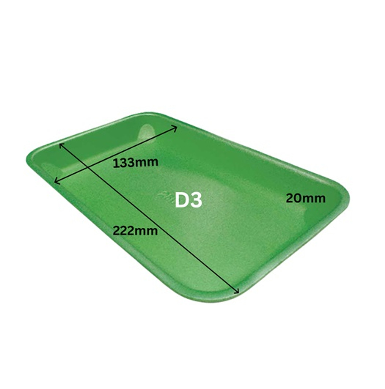 250 - D3 Green eps  trays (222 x 133 x 20mm)