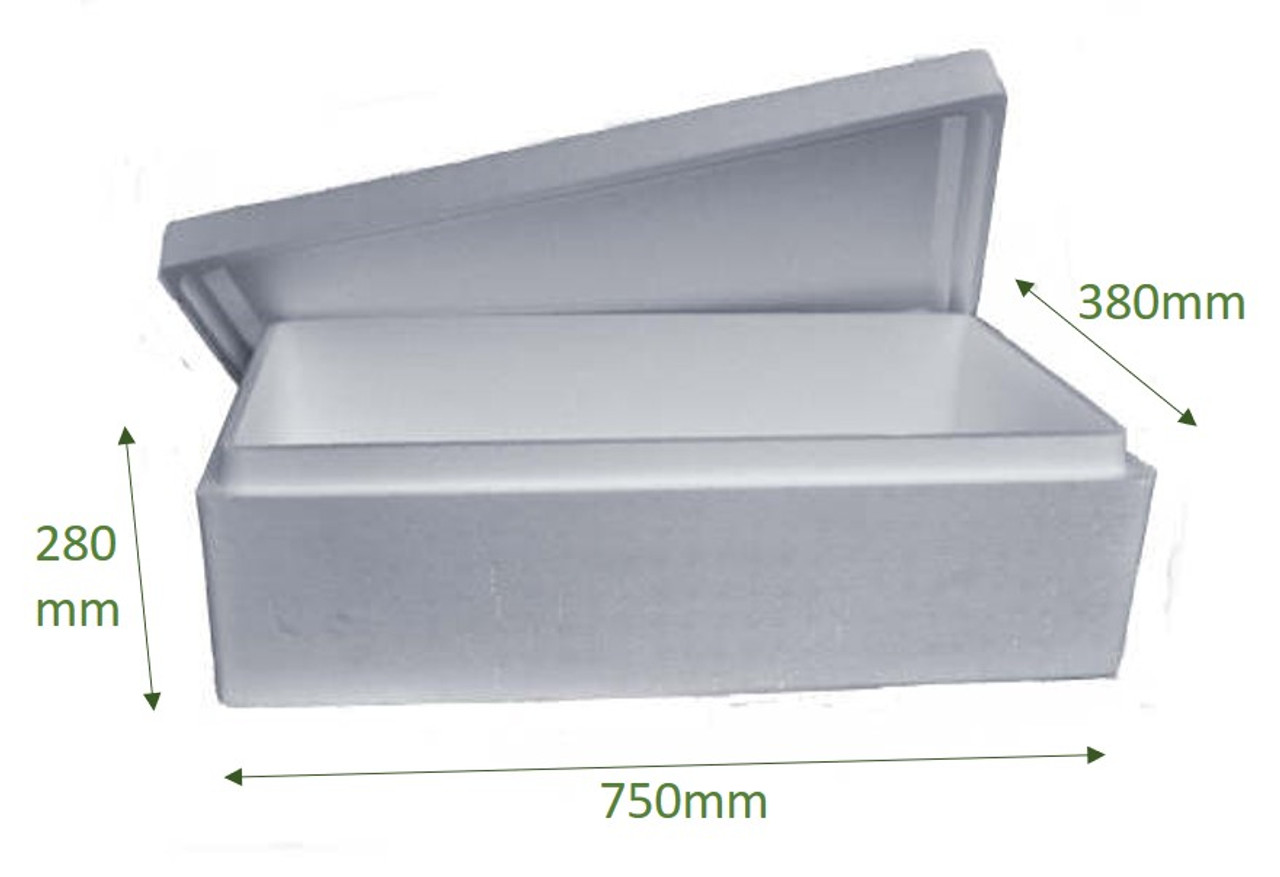 25klo LARGE Polystyrene Box and Lid  ( 6 boxes )