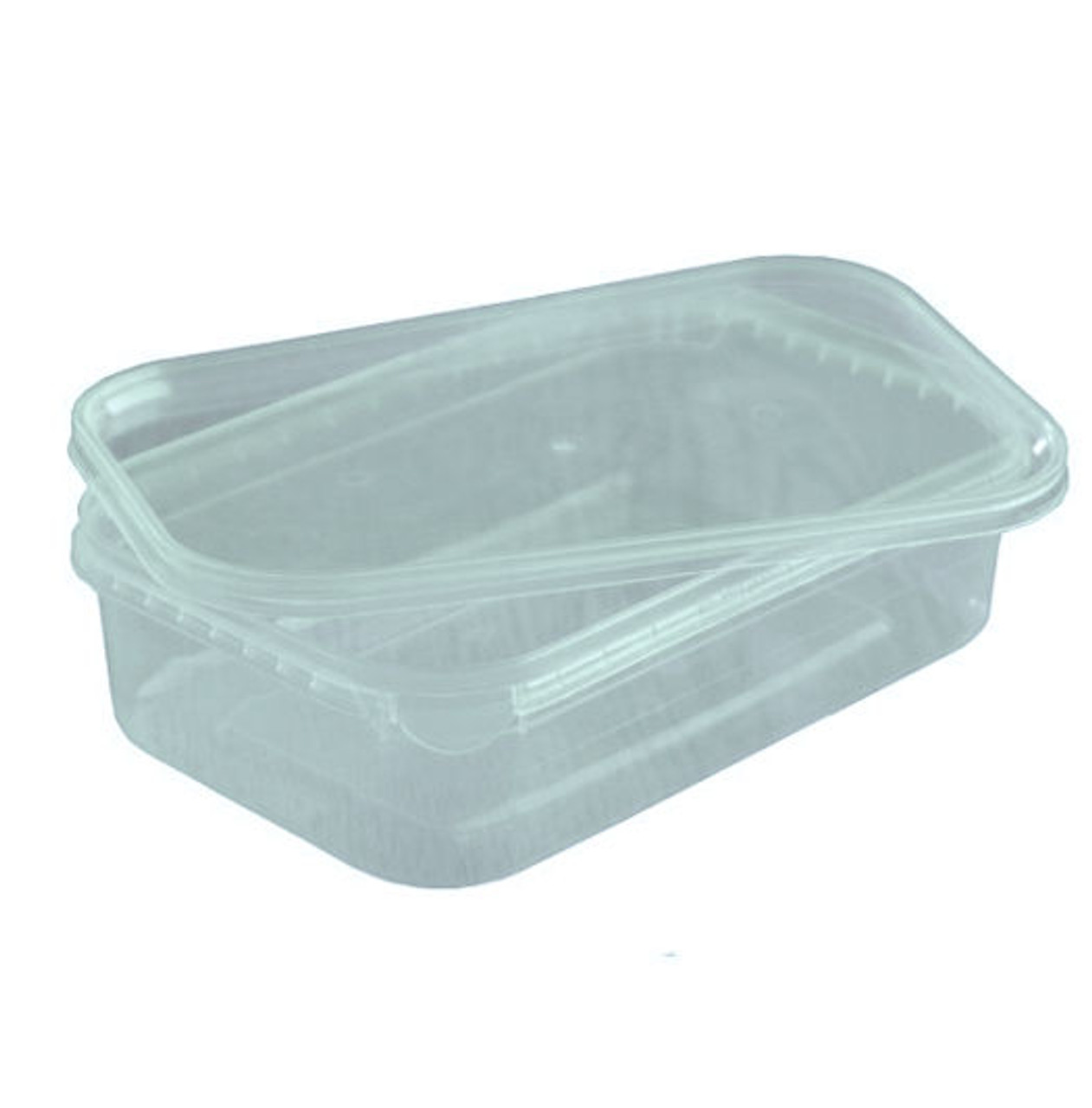 750ml Rectangular Plastic Tamperproof Containers and Lids