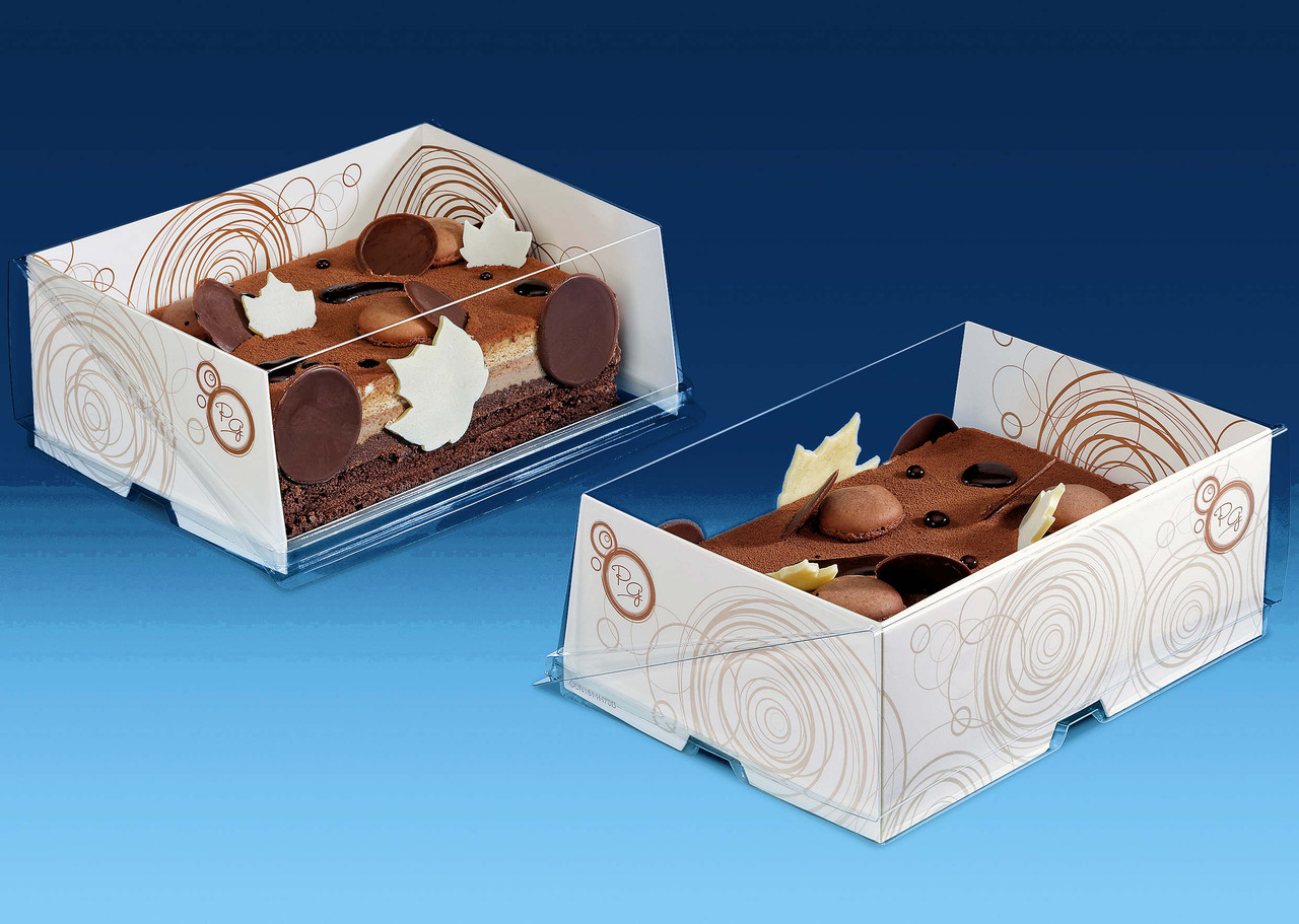 Classipack Rectangular Gateau Box with inner card 200 x 120 x 70mm