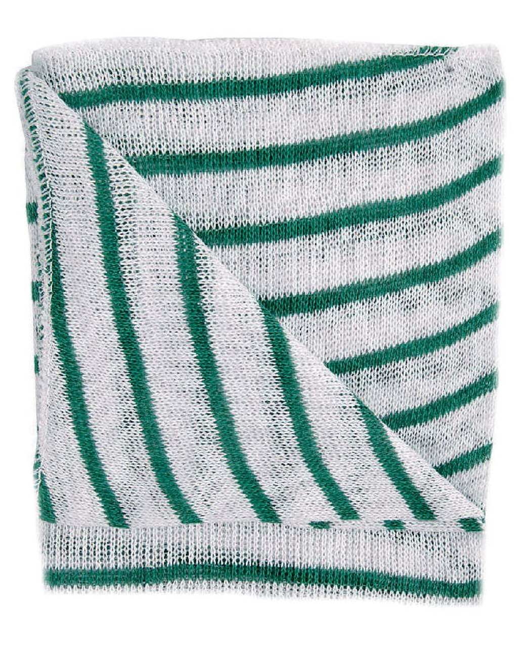  Pack of 10 Green & white colour coded stockingnette cleaning dish cloths