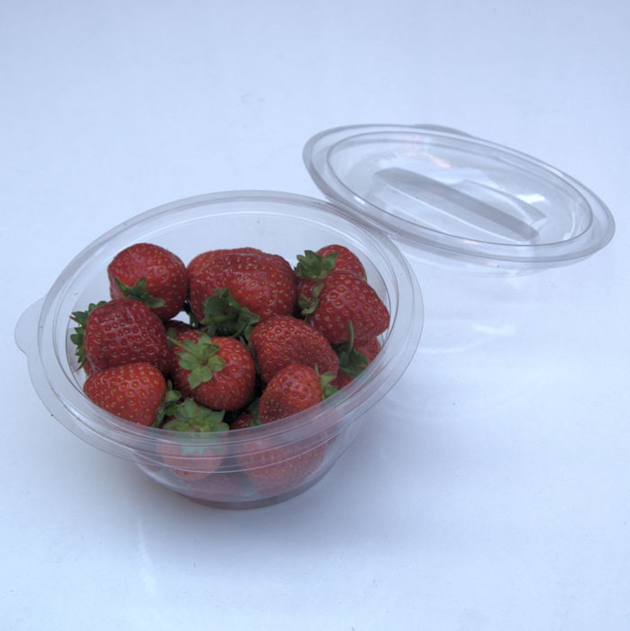 Pack x 50 500ml Round Hinged Lid Salad Container 