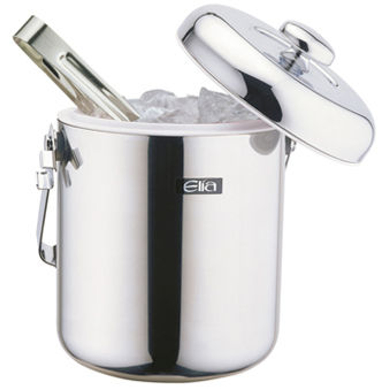 Elia Compact Ice Bucket 1.3L Stainless steel & chrome plus ice tong