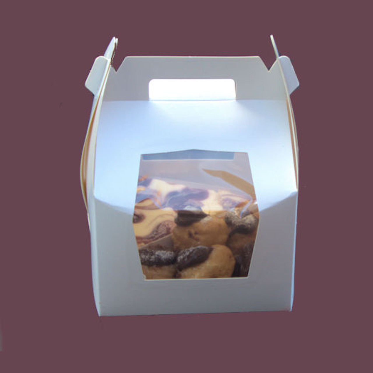 Pack x 10 Gateaux Cardboard White Cake box with window / tray / board