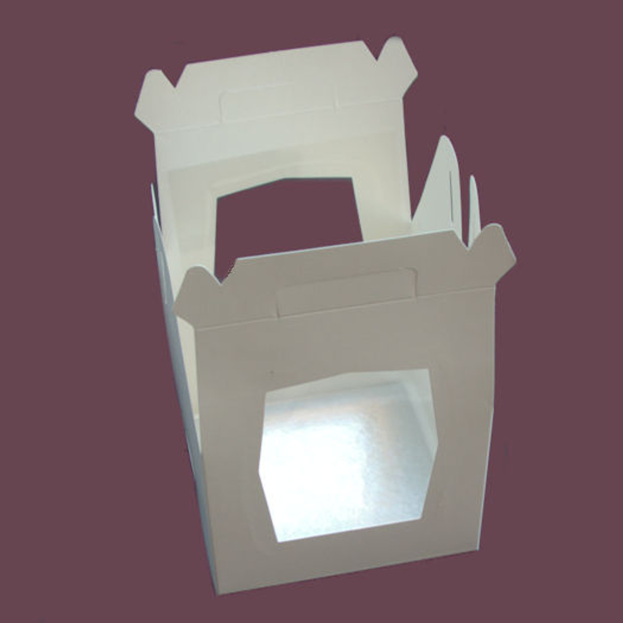 Pack x 50 Gateaux Cardboard White Cake box with window / tray / board