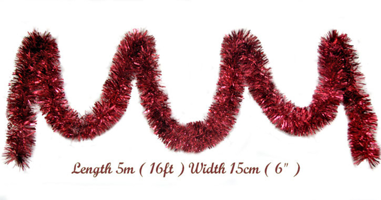  Quality Full bodied Christmas Garland 5m x 15cm Red