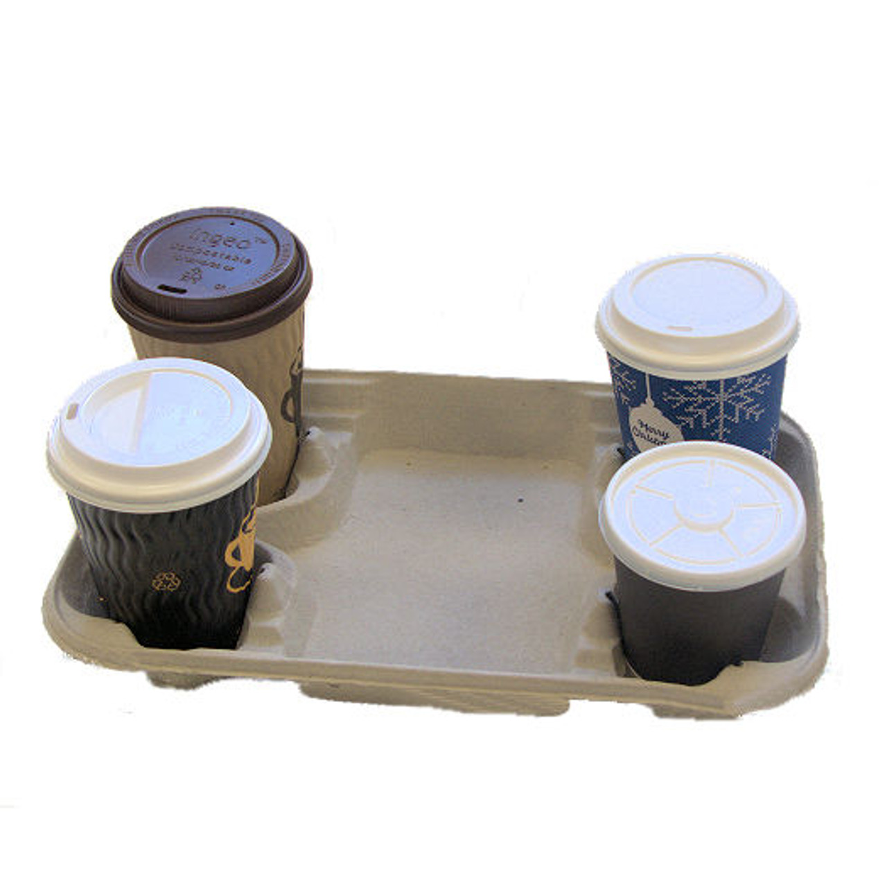 Pack x 50 Disposable  4 Cup Moulded Carry Trays 340 x 210mm Limited Stock