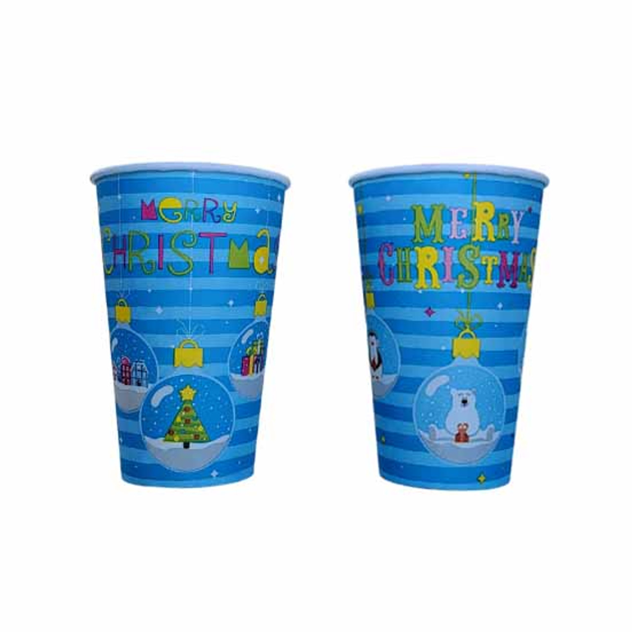 Christmas Party Cup 12oz Single Wall design Christmas Baubles