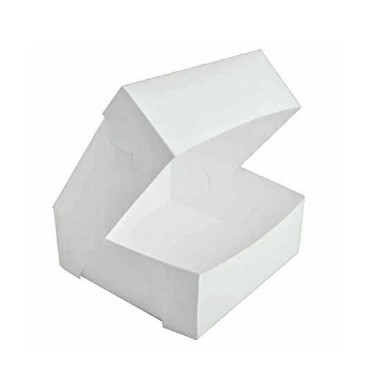 Pack x 25 8"x 8"x 4" ( 200 x 200 x 100mm ) white 1 piece Cake boxes