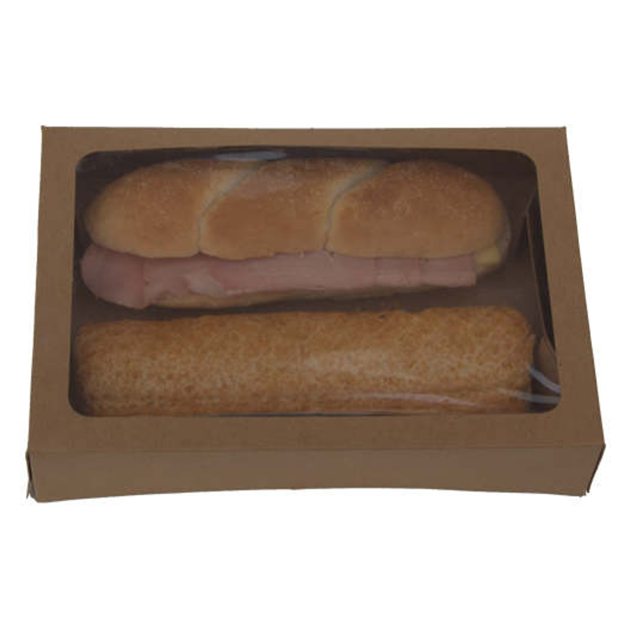 Pack x 100 Cardboard Sandwich Takeaway Box 235 x 160 x 50mm 