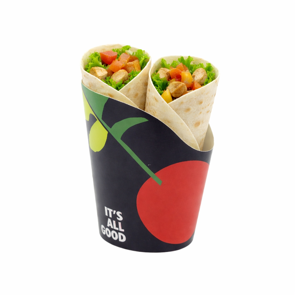 Pack x 50 Printed Cardboard Food Cones