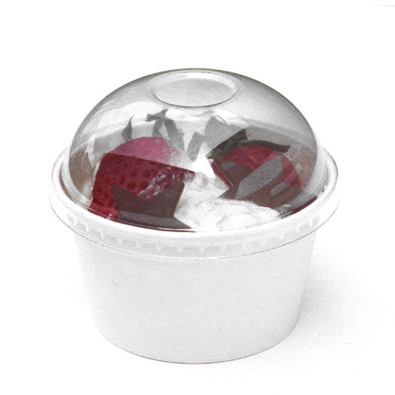 Pack x 25 - 8oz 3 Scoop Cardboard Desert tub and Clear Dome lid