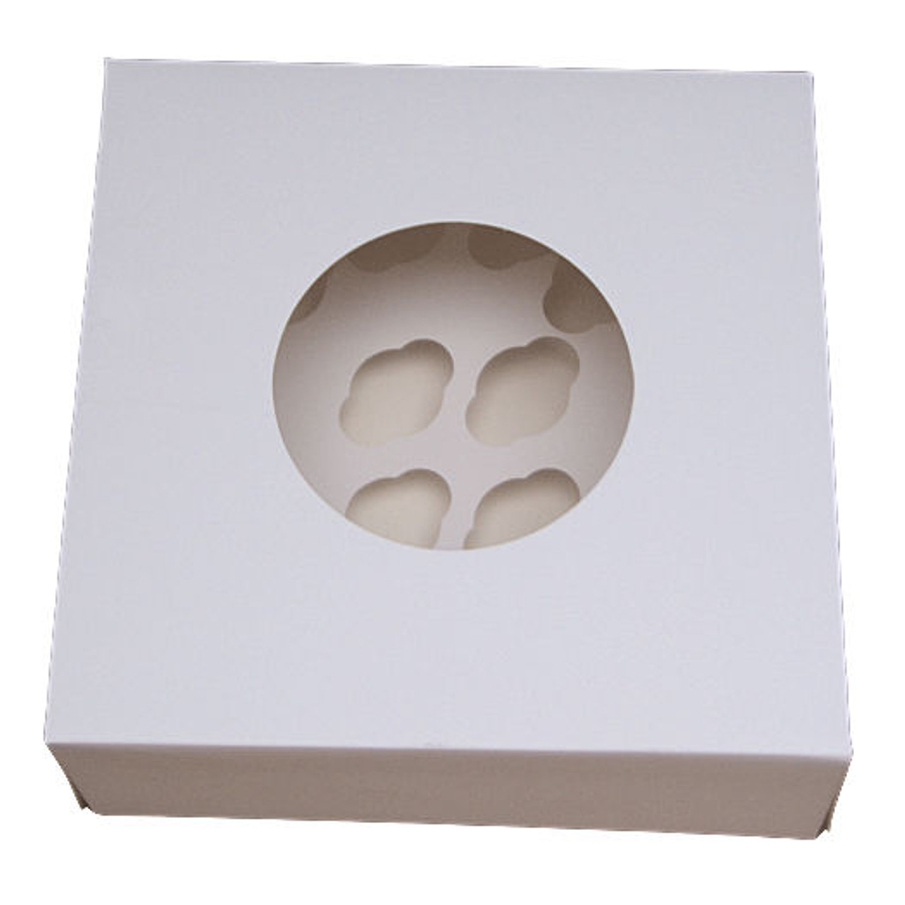 Pack x   5  Cardboard White 9 Cupcake or 20 Mini Cupcake box with window