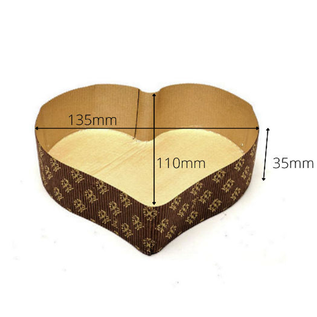 Single Portion Heart-shaped baking mold in microwave paper ( see options )