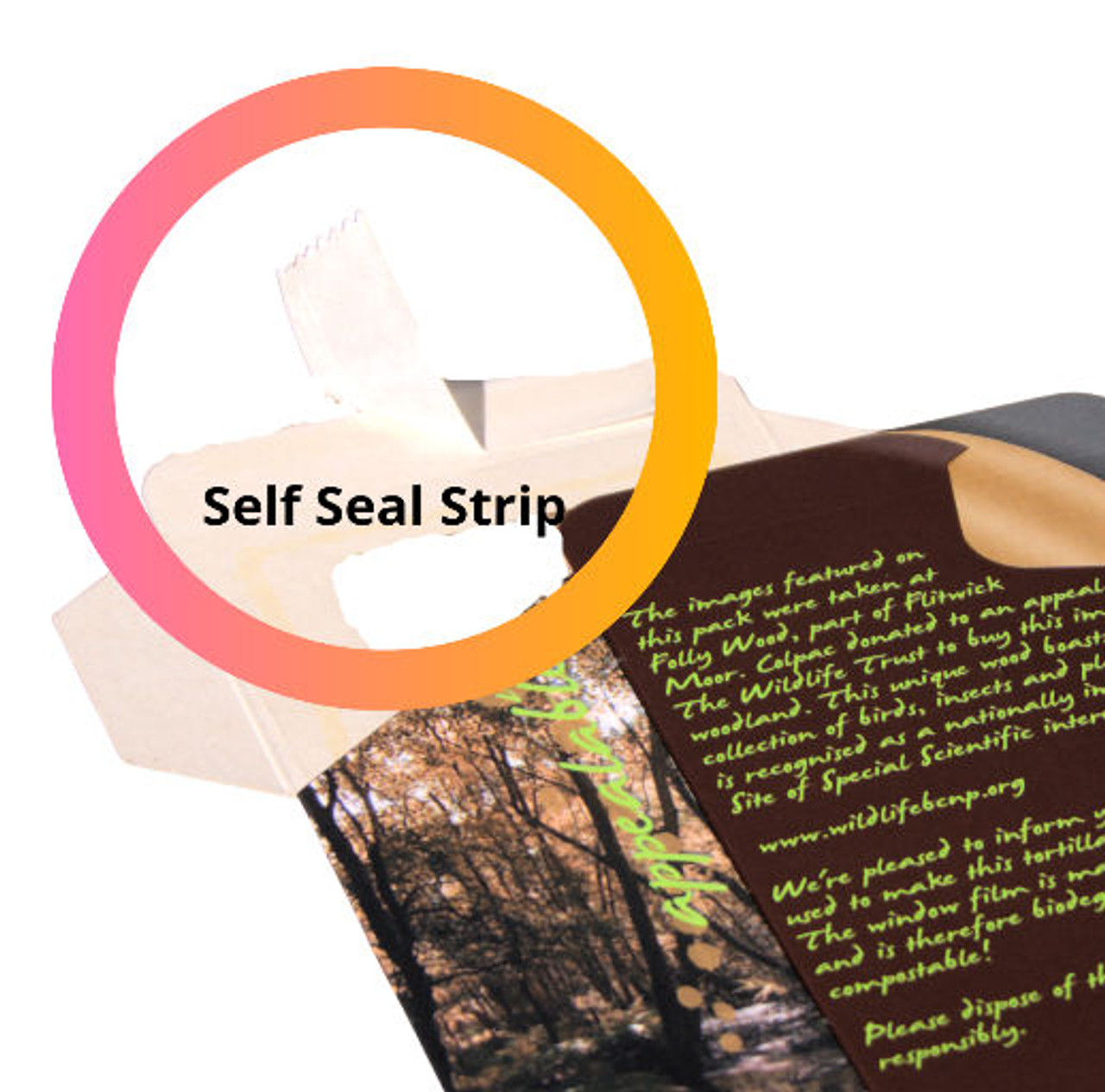 SELF SEAL Compostable Kraft Brown Earth Design Tortilla Wrap boxes - Pack x 50