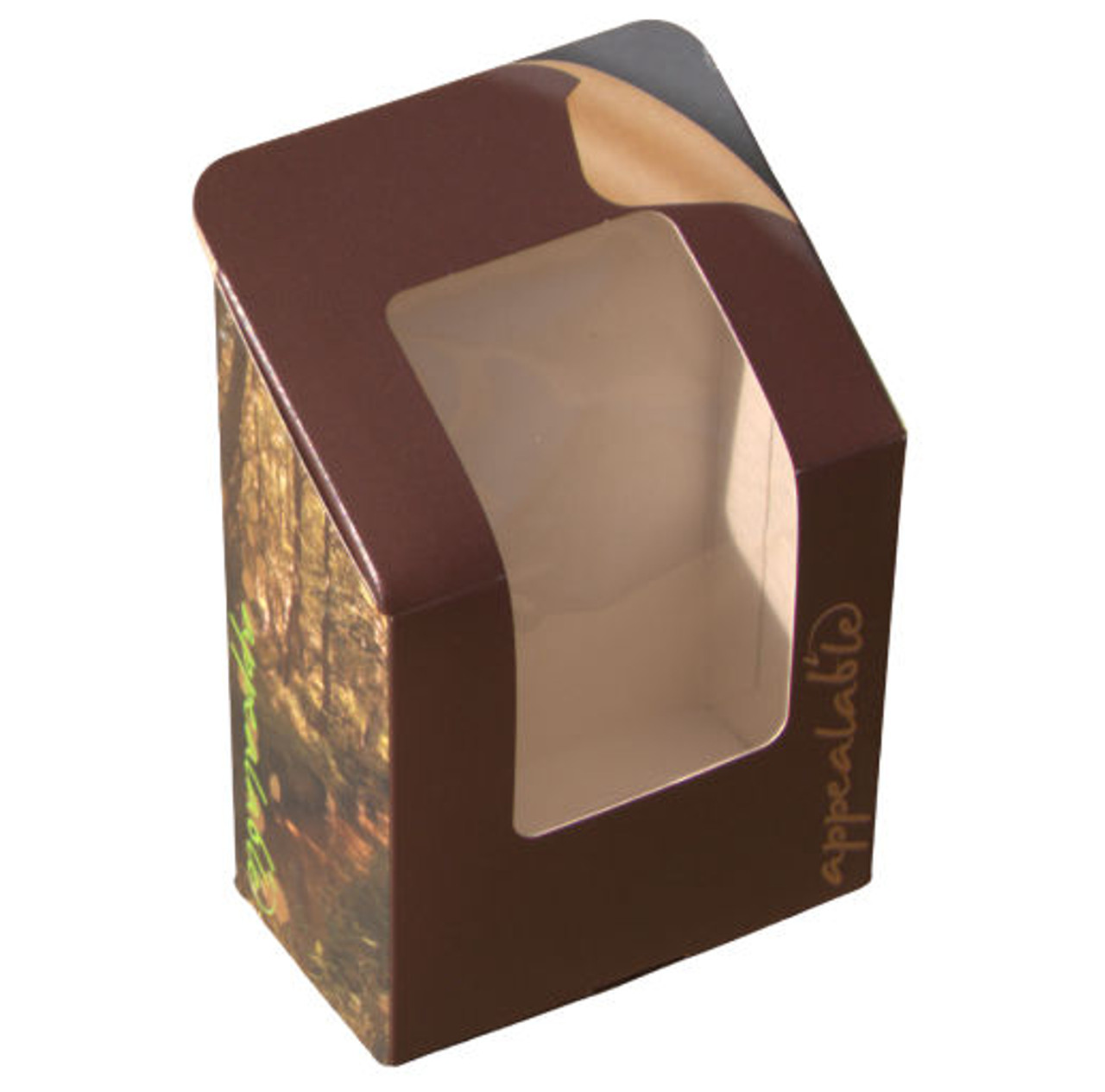 SELF SEAL Compostable Kraft Brown Earth Design Tortilla Wrap boxes - Pack x 50