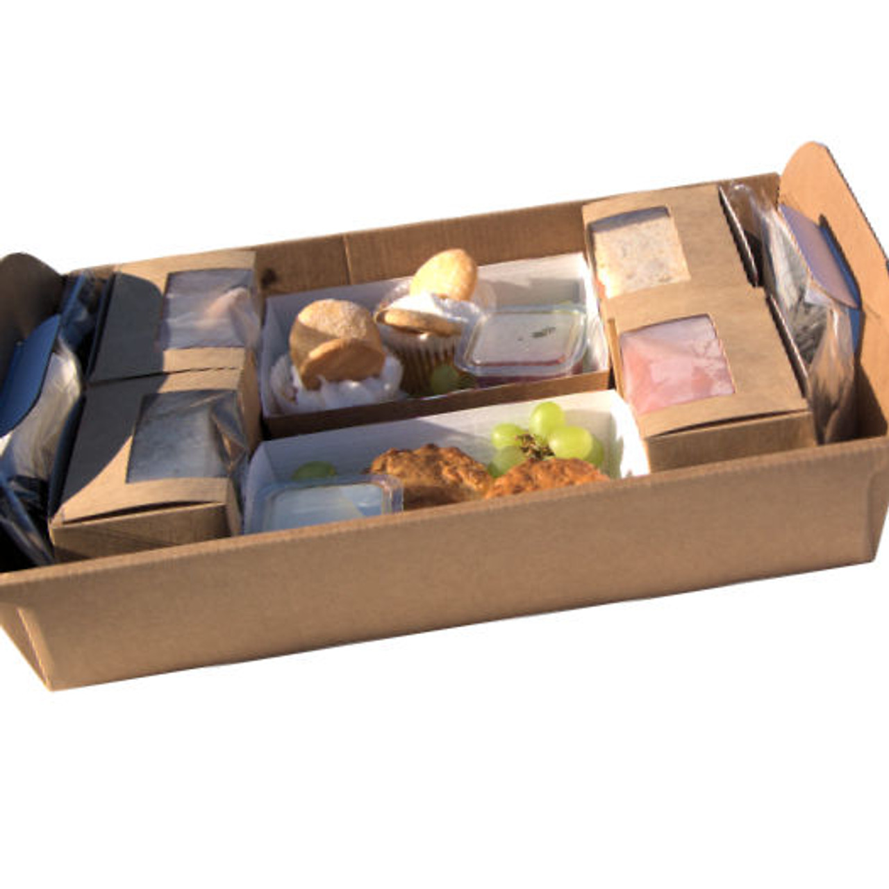 Pack of 5 LARGE Afternoon Tea / Picnic TRAY  includes Sandwich boxes, Trays, Cutlery, portion pots and Self Seal Bag