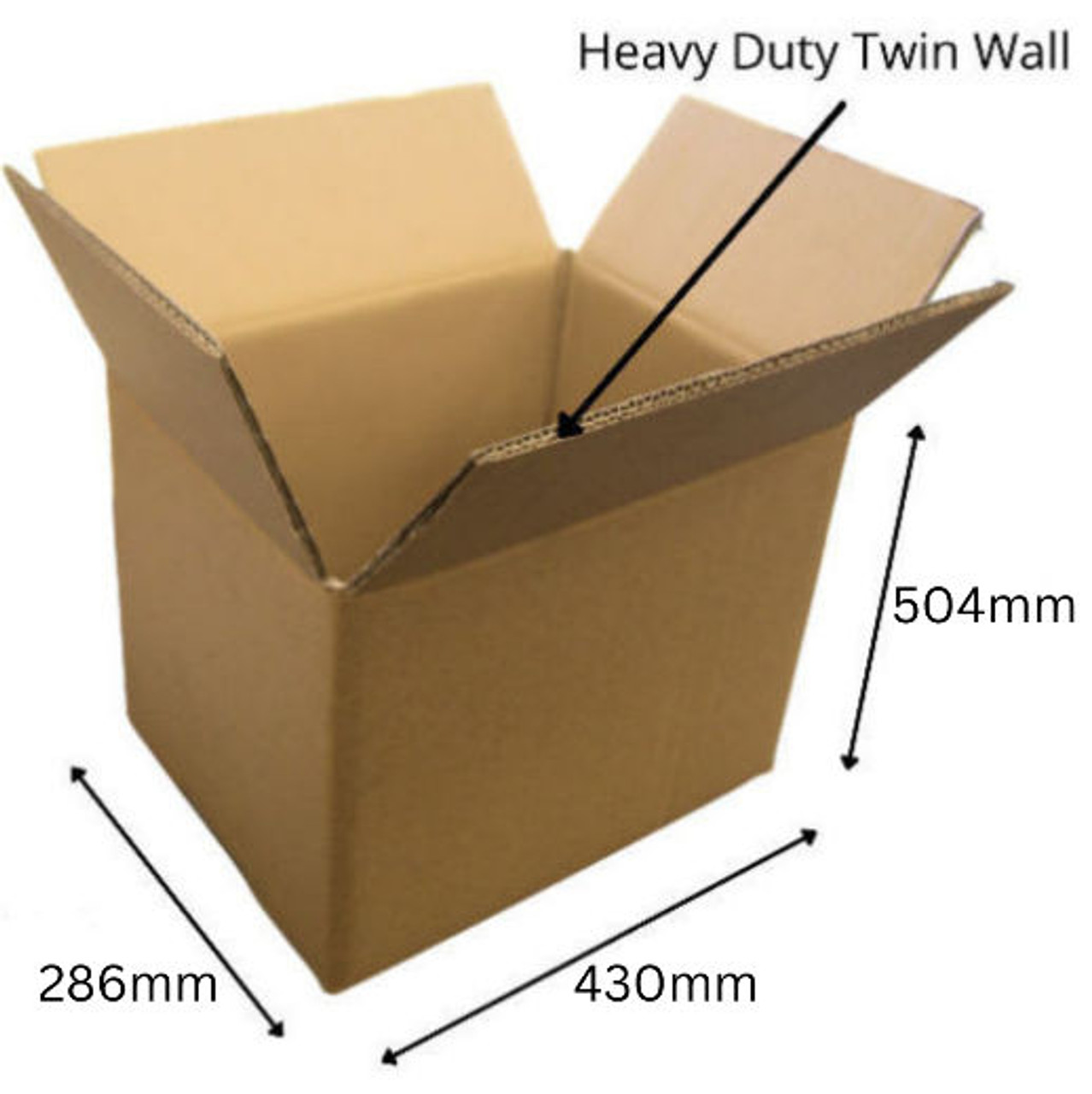 Pack of 15 Large Heavy Duty TWIN WALL  size Cardboard box  430 x 286 x 504mm  