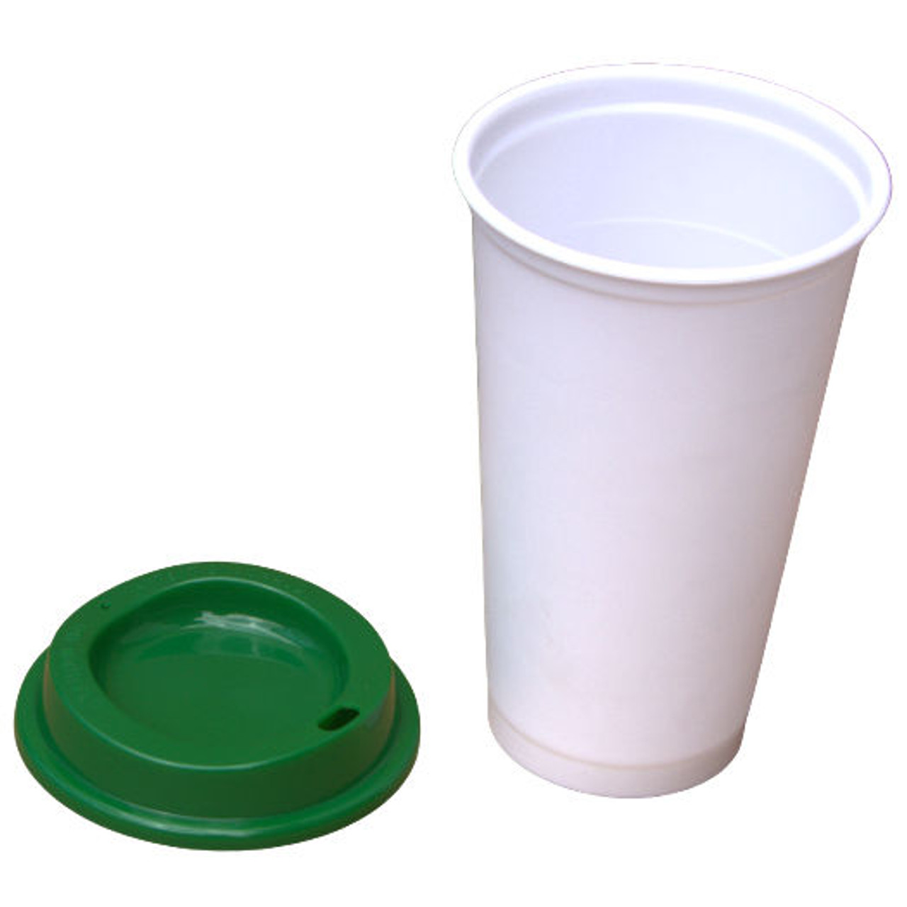 16oz Polyproplene White RE-USABLE Hot Cup and Lid Each