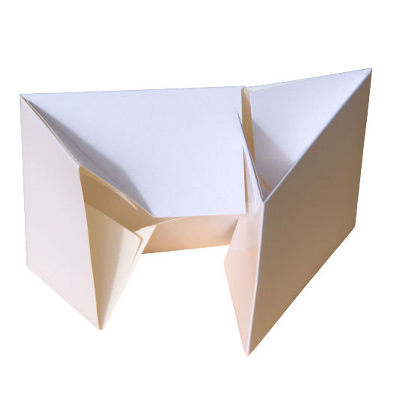 5"x 5"x 2.5" ( 130 X 130 X 63mm ) Self erecting 1 piece plain white cake boxes