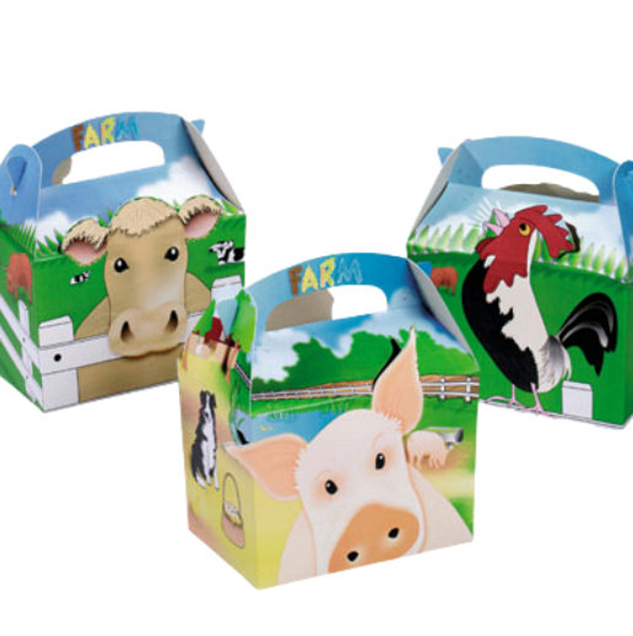 Case x 250 Childrens Meal Boxes printed Farm Animals