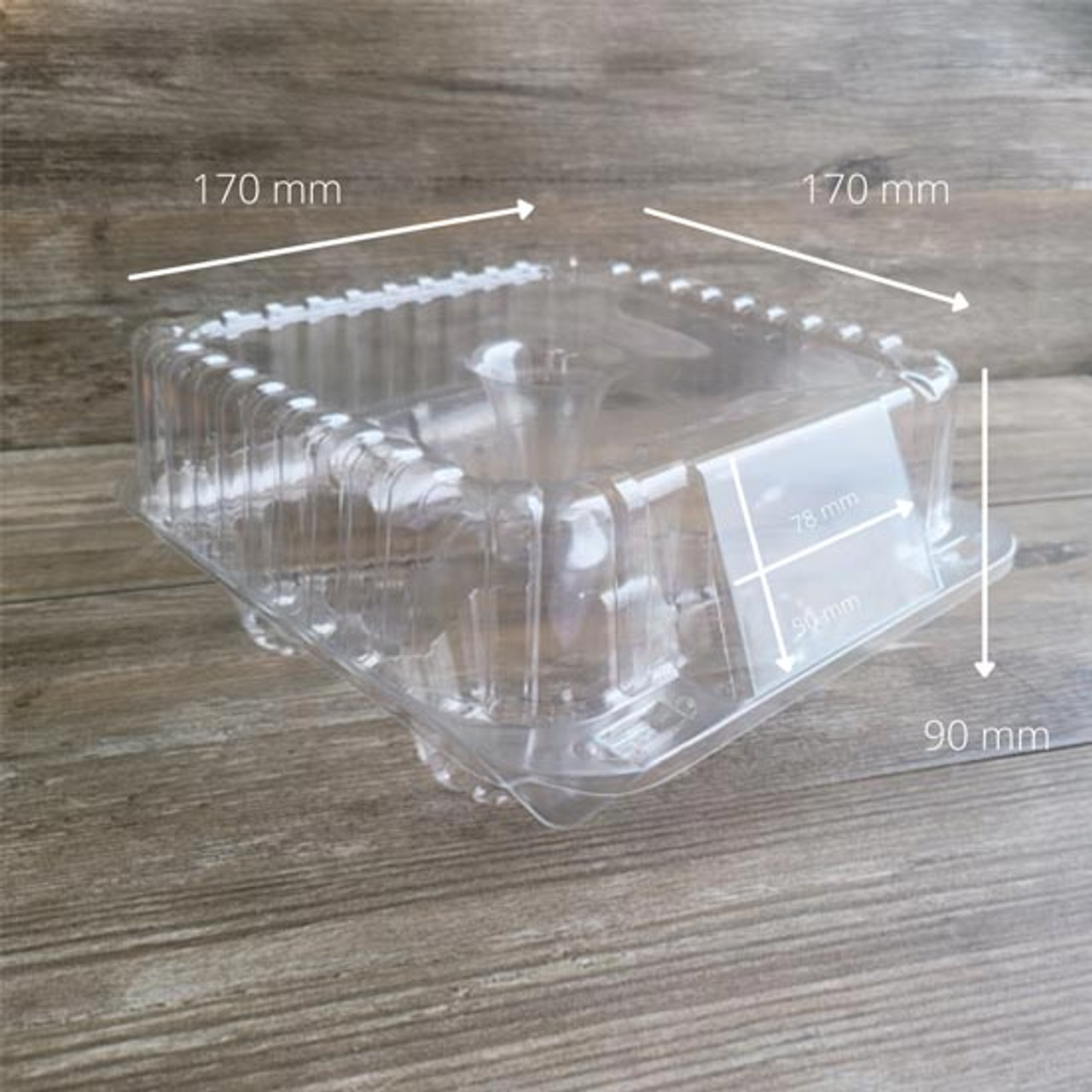 Large Muffin Cupcake Container Plastic with Hinged Lid - Pack of 10
