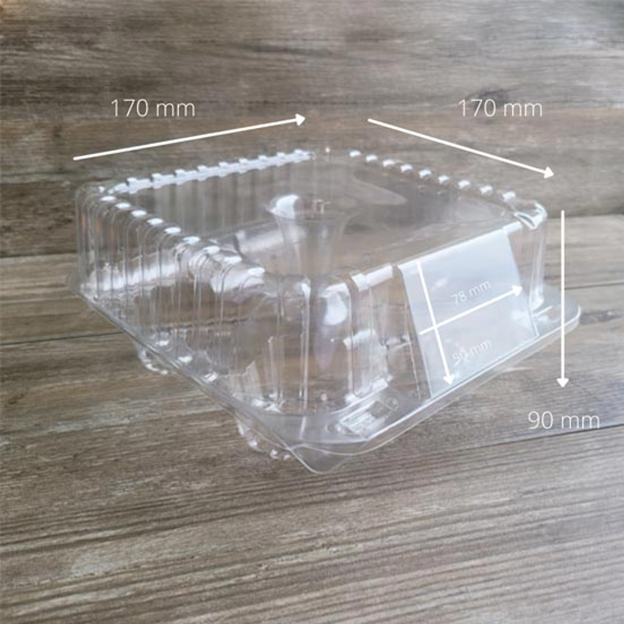 Large Muffin Cupcake Container Plastic with Hinged Lid - Pack of 50