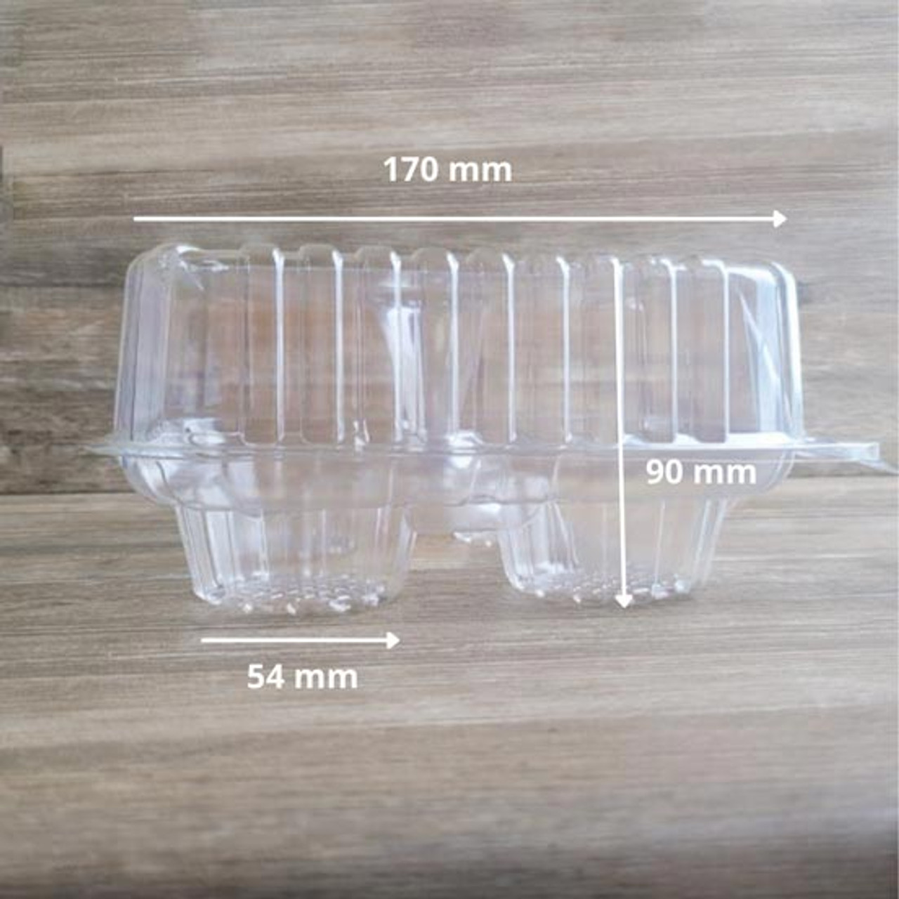 Large Muffin Cupcake Container Plastic with Hinged Lid - Pack of 50