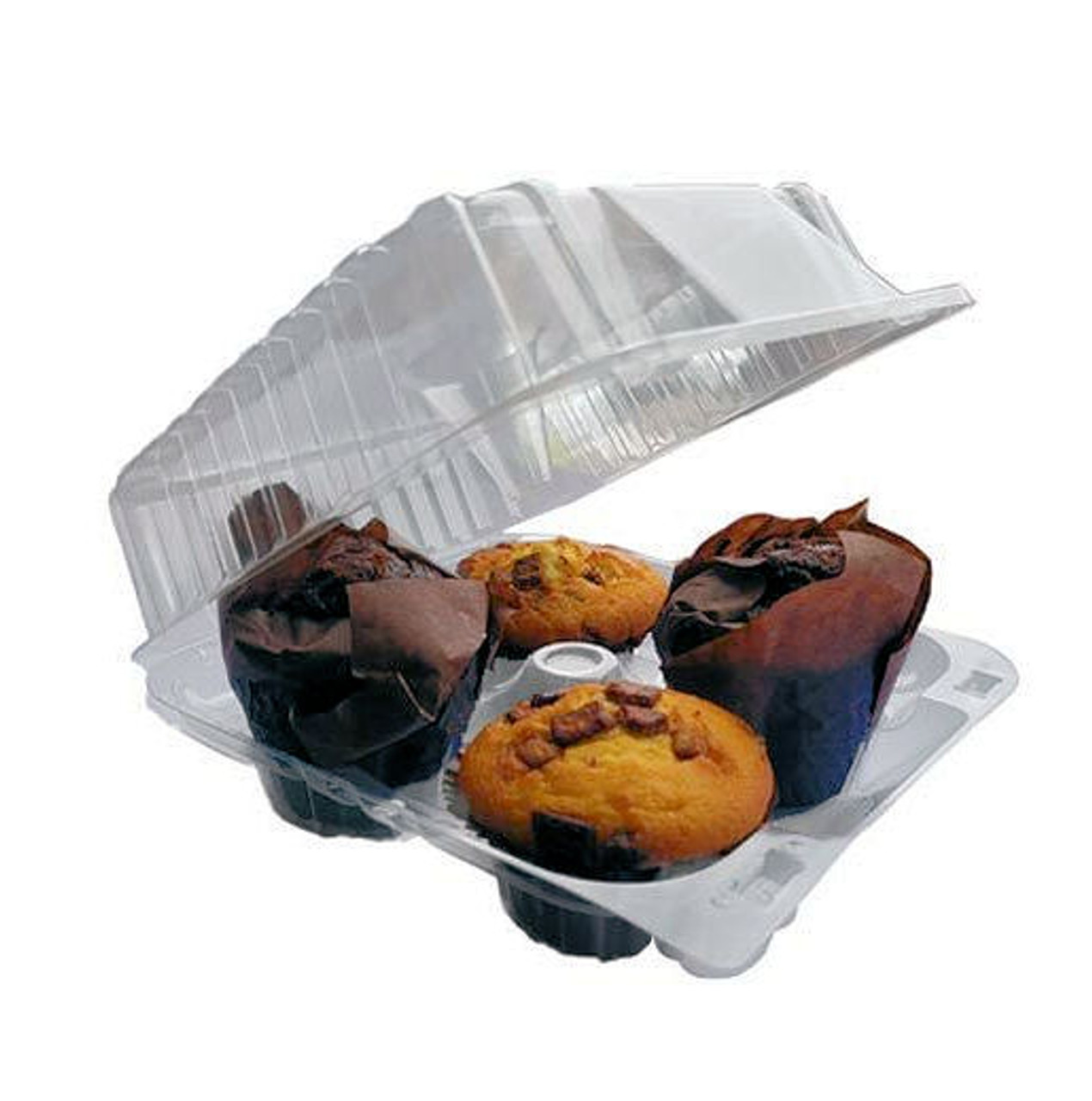 contenitore con cerniera per 4 cupcake, Contenitore grande per muffin e  cupcake in plastica con coperchio a cerniera, Scatola da 560, Contenitore  per panetteria a 4 cavità