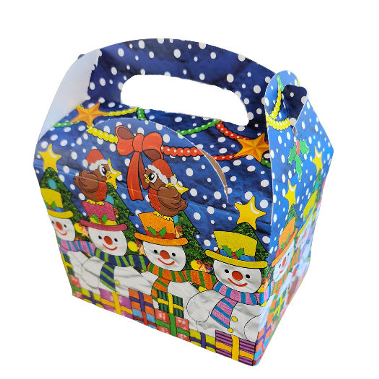 Pack x 10 Childrens Cardboard meal boxes printed Christmas Santa design