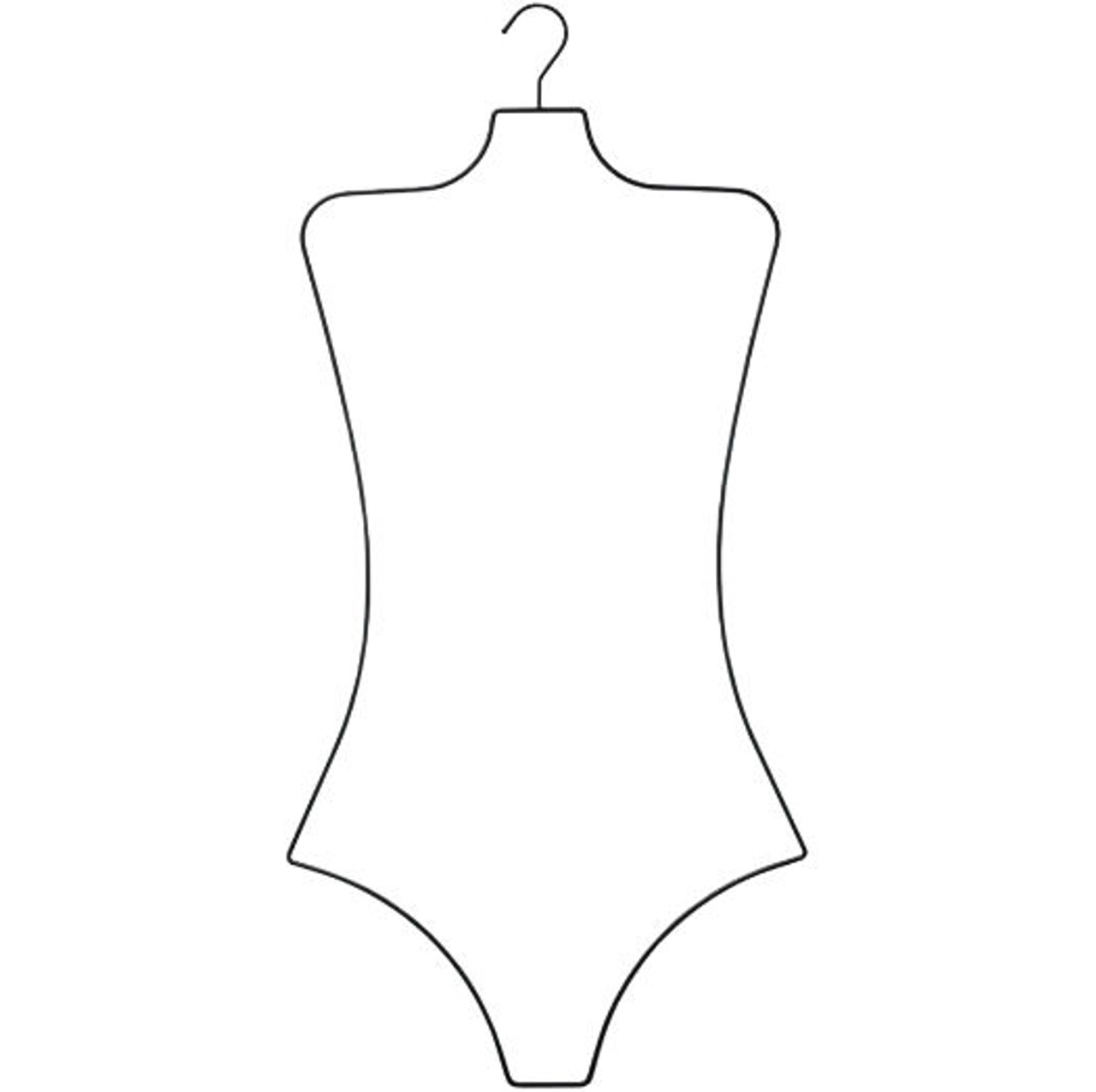 Ladies Wire Swimwear Bodice Hanger, Black Rubberized Frame Each