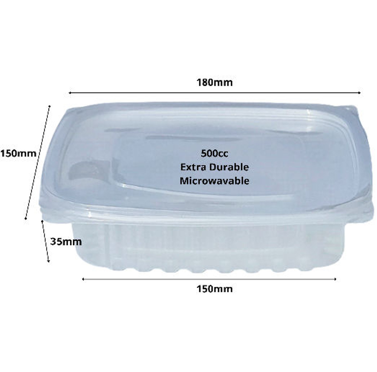 Case x 250 - SP500 High Quality 500cc microwave containers & lids ( see qty options )