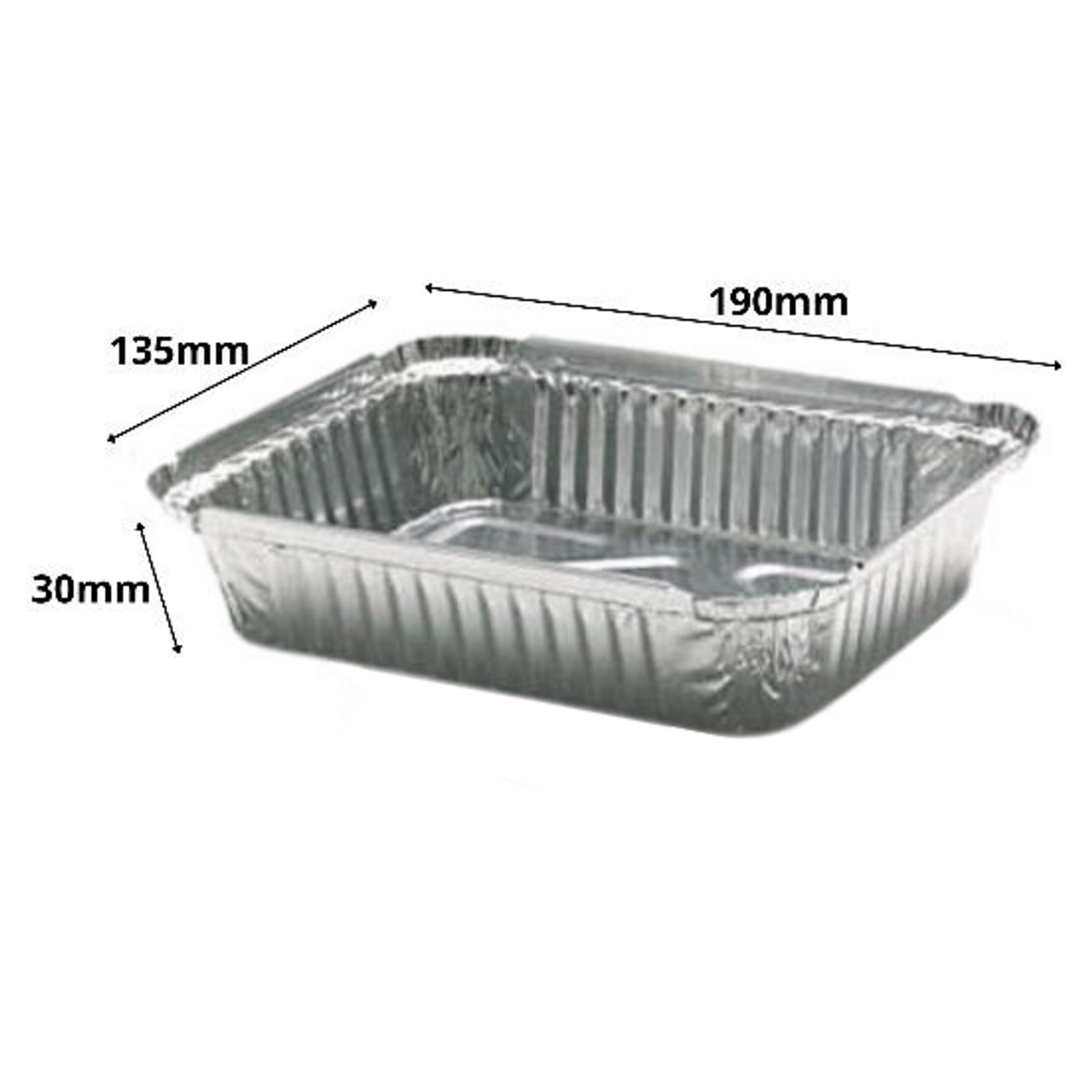 7.5"x 5.5"x 1.5" ( 190 x 135 x 35mm ) Medium Oblong Foil Containers Specials ( Case of 50 )