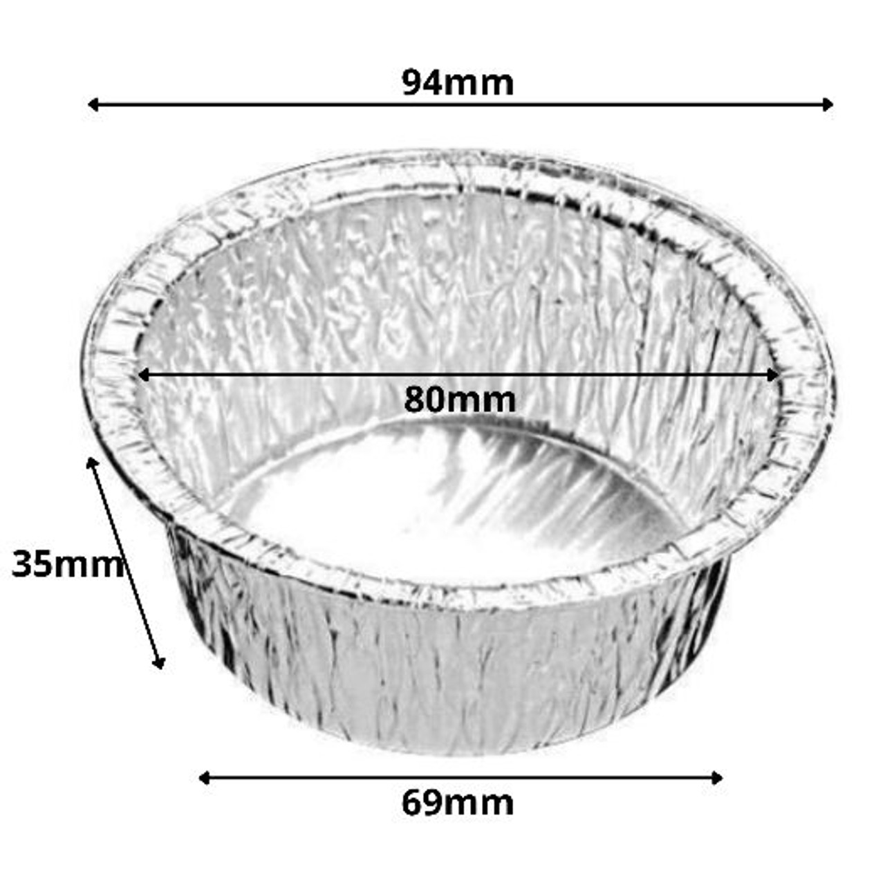 Round Aluminium Foil 94mm top dia depth 35mm ( sleeve x 139 )