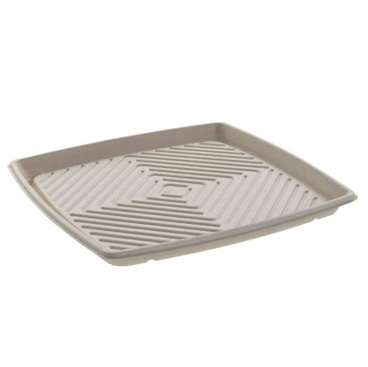 Extra Large 16" Sabert Square Pulp Platter and Clear Lid ( 400 x 400 x 80mm ) Pack x 5