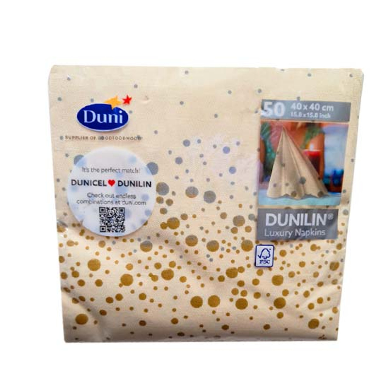 Dunilin 'new year cream' napkin 40 x 40cm 3ply