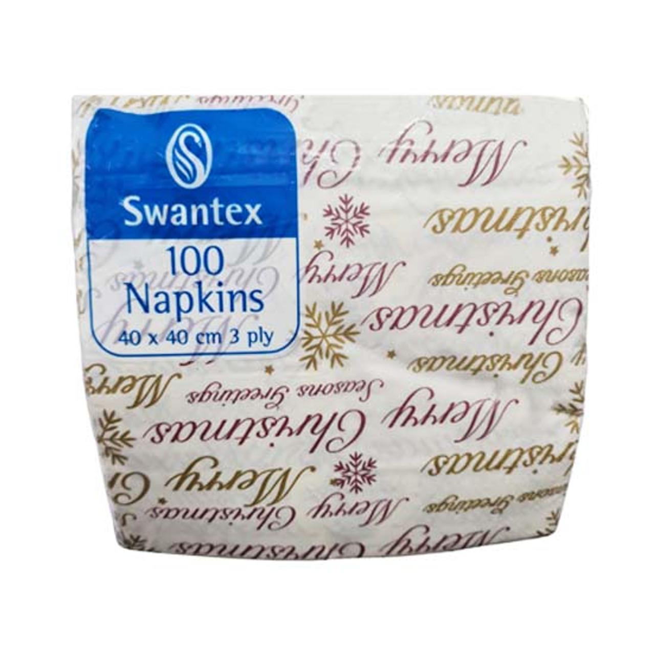 Swantex 'Merry Christmas' napkin 40 x 40cm  3ply - Pack x 100 