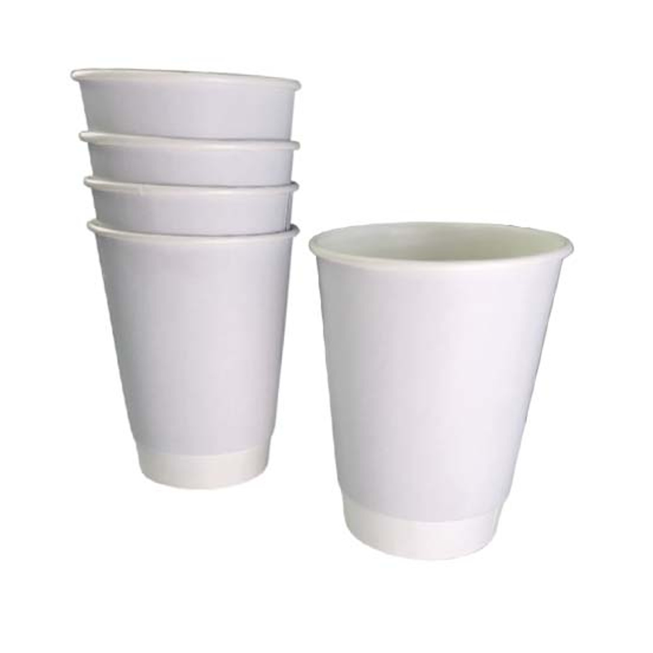 12oz / 34cl Compostable White Double Wall Hot Paper Cups