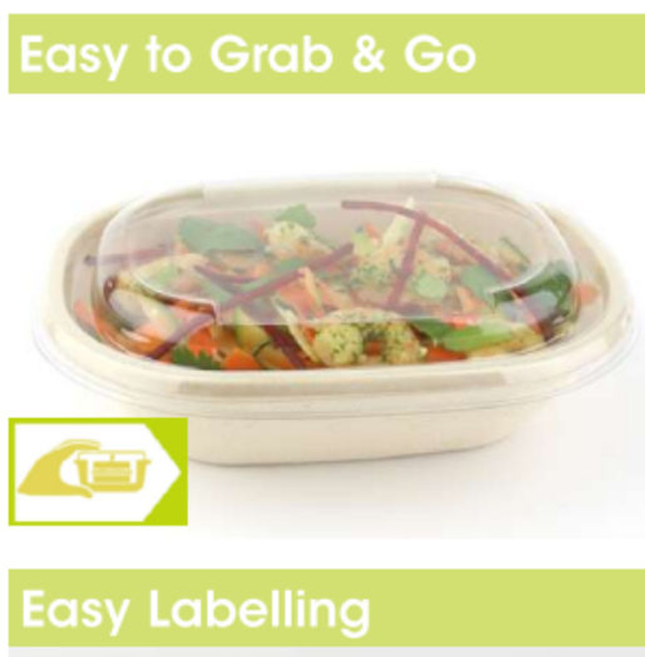 Sabert Bepulp 620cc Oval Eco Street Bowl and Lid ( see qty options )