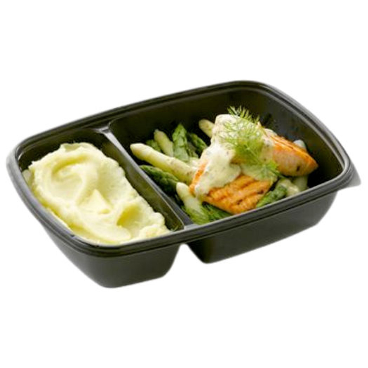 Large  Compartment Sabert 900ml Microwavable base and lid 