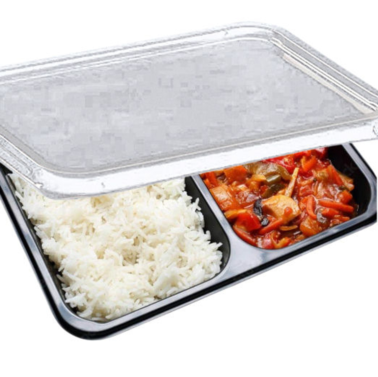 Large   2 Compartment  1100ml Microwavable base and lid 