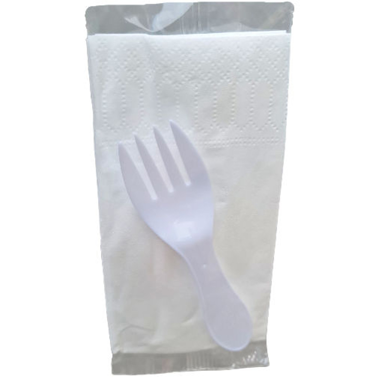 Case x 500 Packs of Individually Wrapped Spork and Napkin