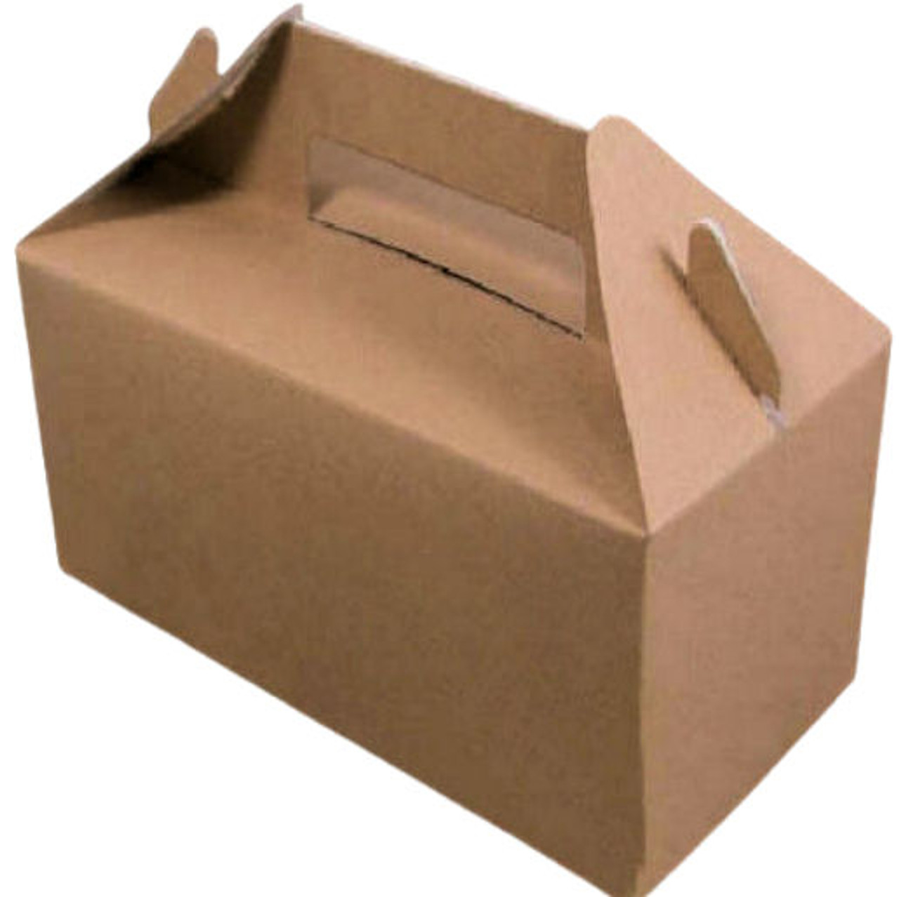 Pack x 10 Large Childrens Cardboard meal boxes Plain Kraft 260mm x 125mm x 170mm