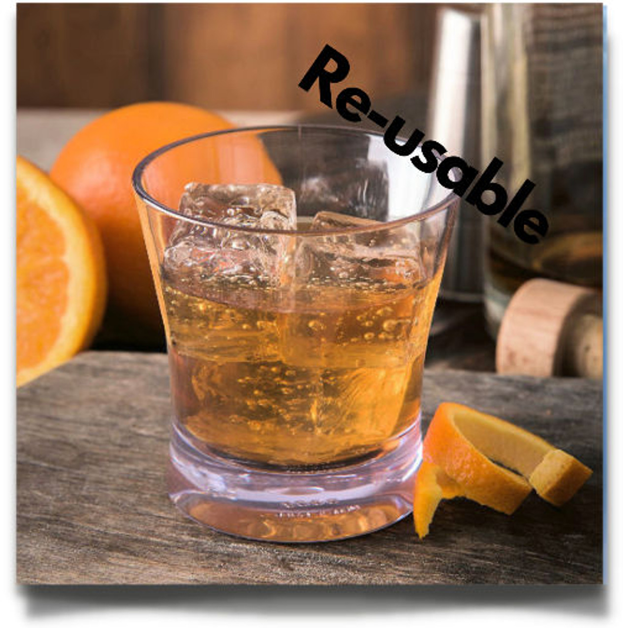 Re-usable Double Old Fashioned 12 oz - Clear Tumbler Fantastic Quality fantastic Price ( see qty options )