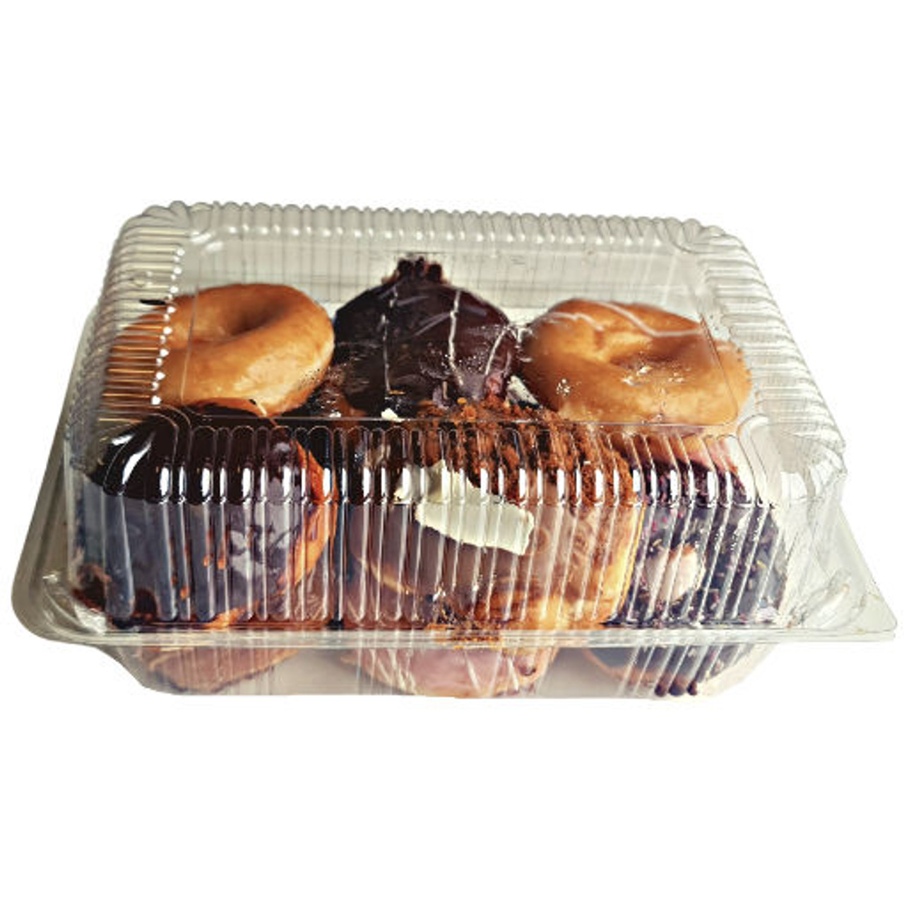 Pack 90 - Quality Extra Large Crystal Clear Hinged Bakery Containers 265 x 175 x 110mm