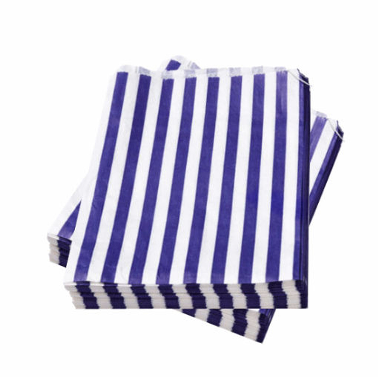 8.5" x 11" (200 X 275mm ) Blue Candy Stripe Paper Bags