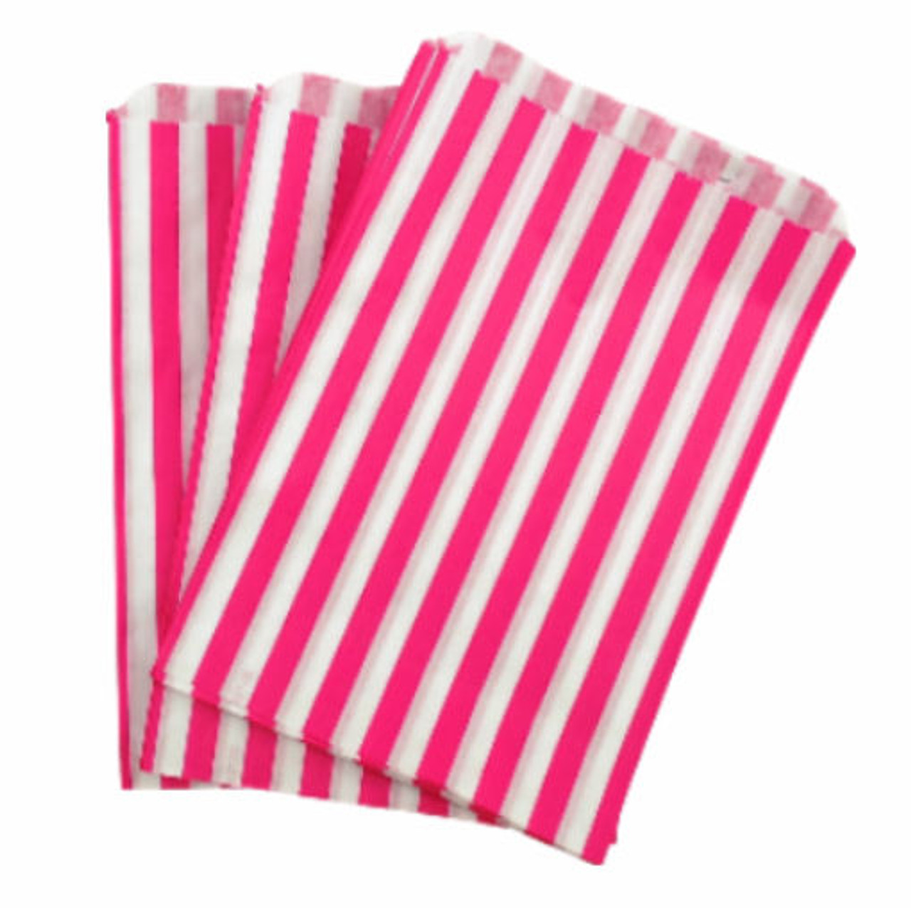 10" x 14" (250 X 350mm ) Pink Candy Stripe Paper Bags