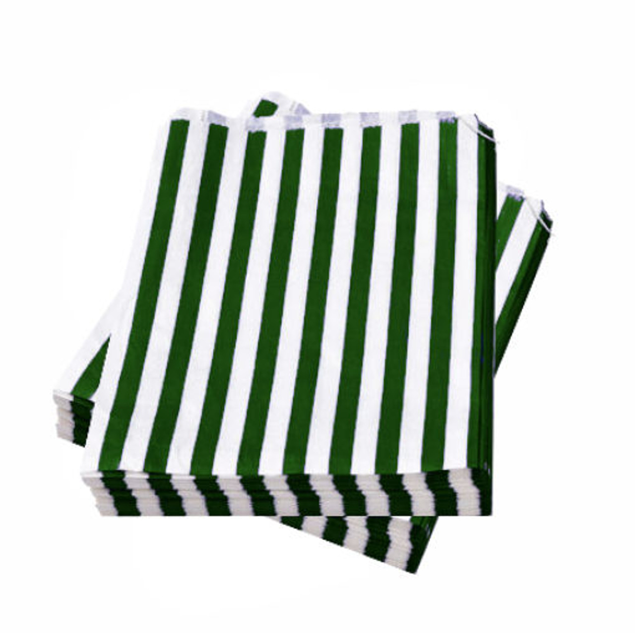7" x 9" (175 X 225mm ) Green Candy Stripe Paper Bags