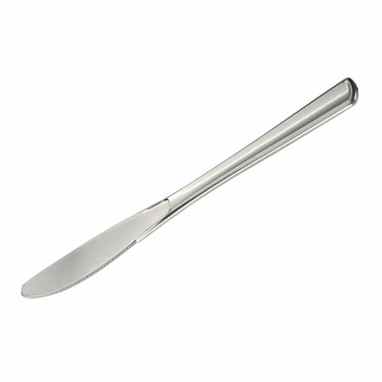 Pack of 50 Sabert Mozaik Silver Effect Knife 20cm Metallised Reusable or Disposable