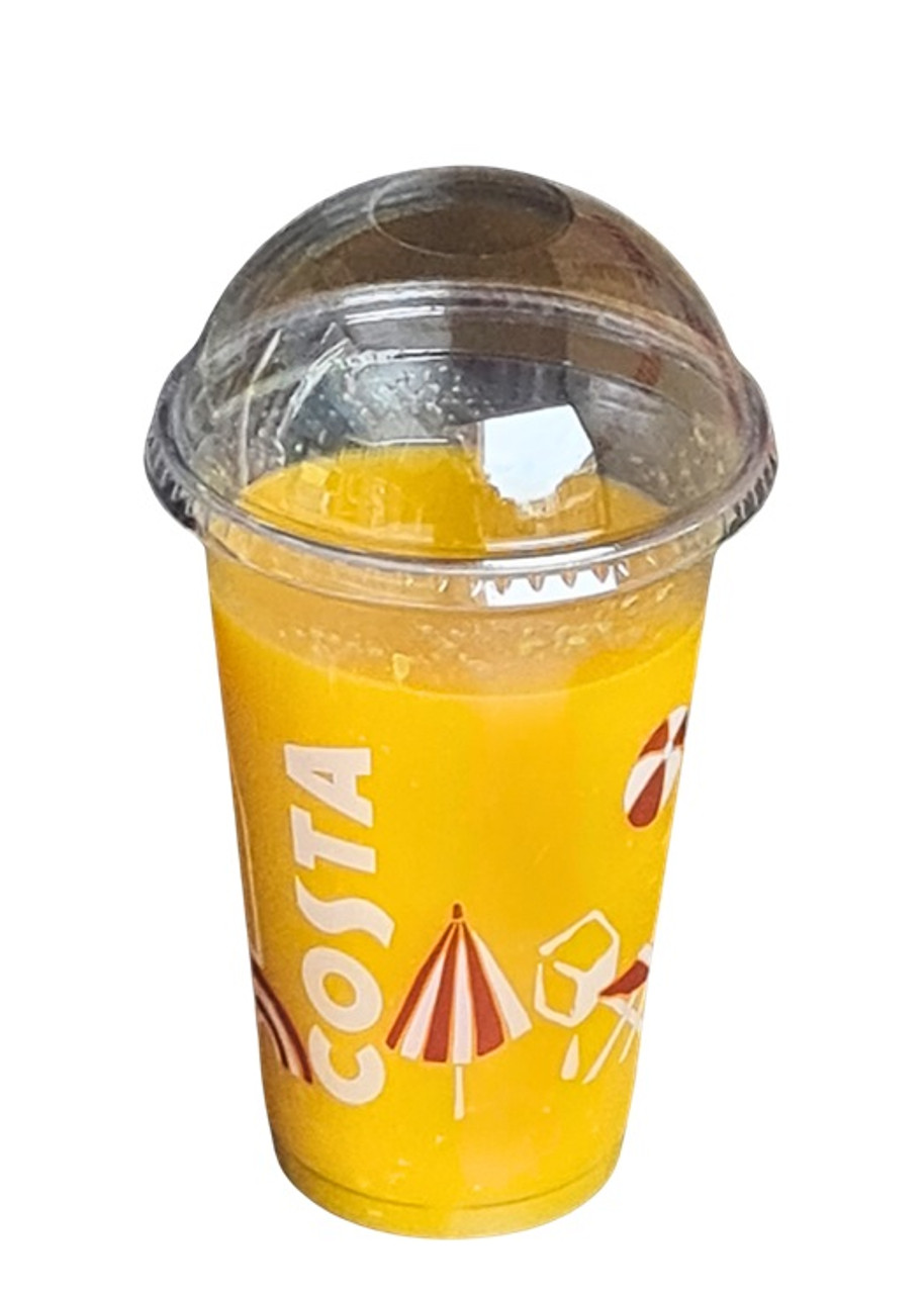 Pack x 10 Costa Coffee 16oz Smoothie Cup, Jumbo Straws, dome Lids with Hole and without Hole